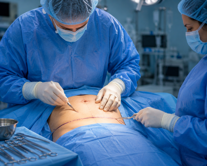 Surgeon consulting a patient about Tummy Tuck (Abdominoplasty)